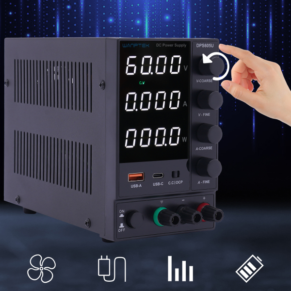 0-60V 5A Power Supplies Adjustable Laboratory Power Supply DC Power Supply Wanptek 60V 5A Lab Variable Adjustable Switching Regulated DC Bench