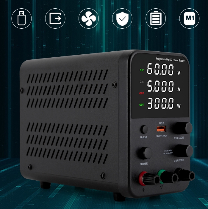 0-60V 0-5A DC Laboratory Power Supply With 4-digit LED Display Adjustable VIA USB Suitable For Maintenance And Production Lines