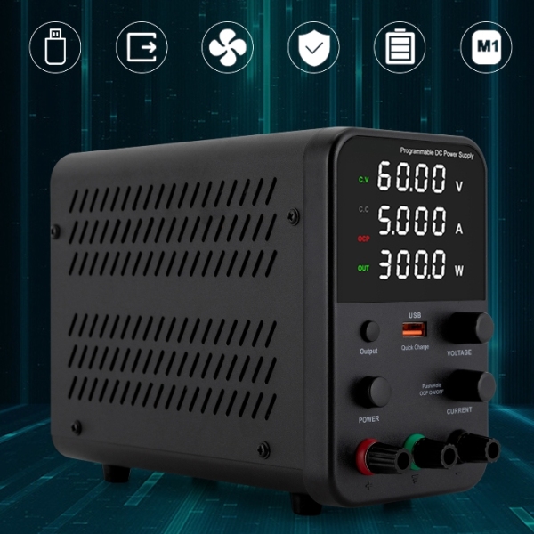 0-60V 0-5A DC Laboratory Power Supply With 4-digit LED Display Adjustable VIA USB Suitable For Maintenance And Production Lines