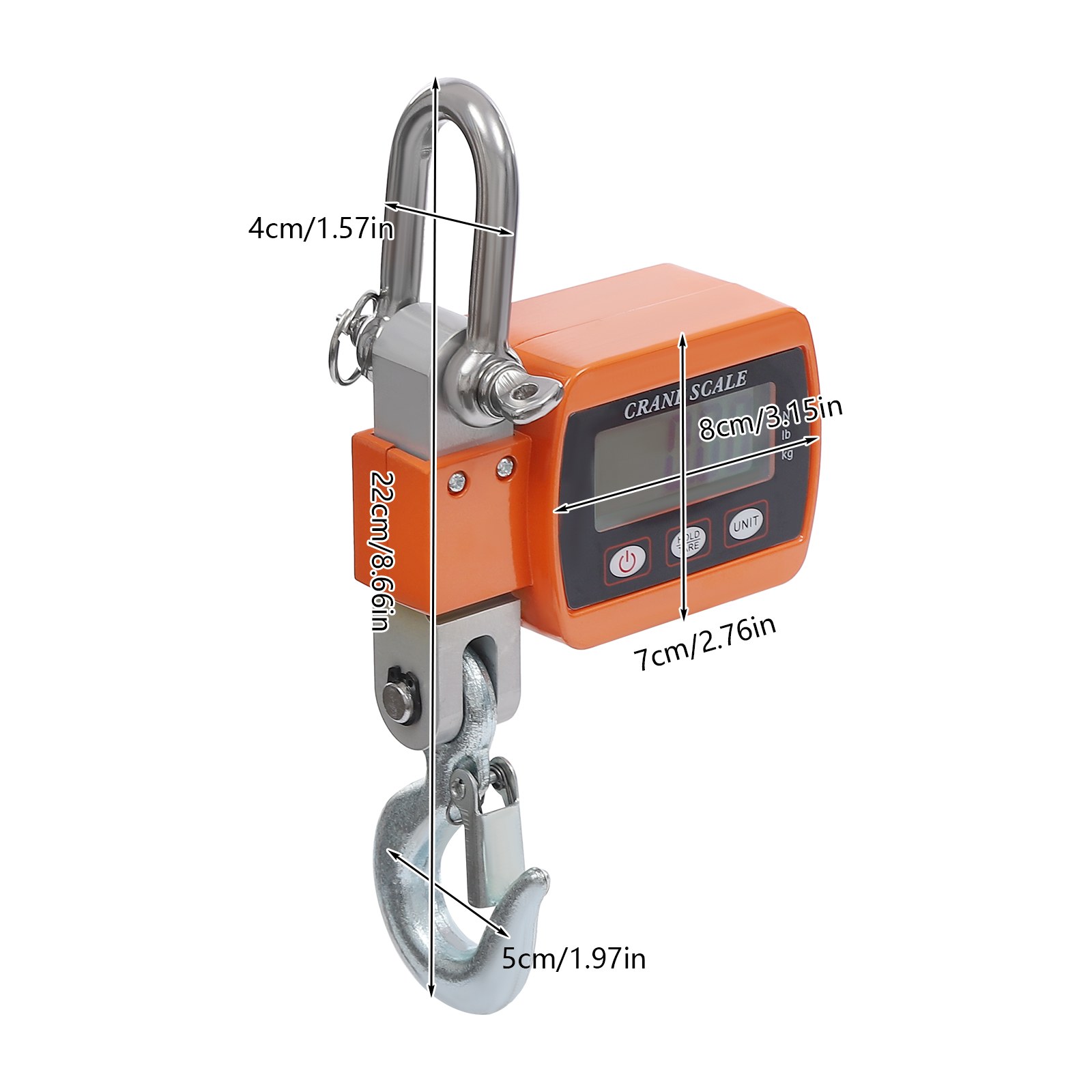 Digital crane scale, Portable mini crane scale, Hanging crane scale, Load capacity: 0.05-500kg, 22*8*5cm, Orange Digital crane scale, Portable mini crane scale, Hanging crane scale, Load capacity: 0.05-500kg, 22*8*5cm, Orange