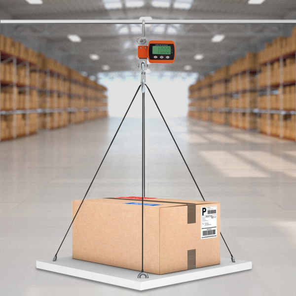 Digital crane scale, Portable mini crane scale, Hanging crane scale, Load capacity: 0.05-500kg, 22*8*5cm, Orange