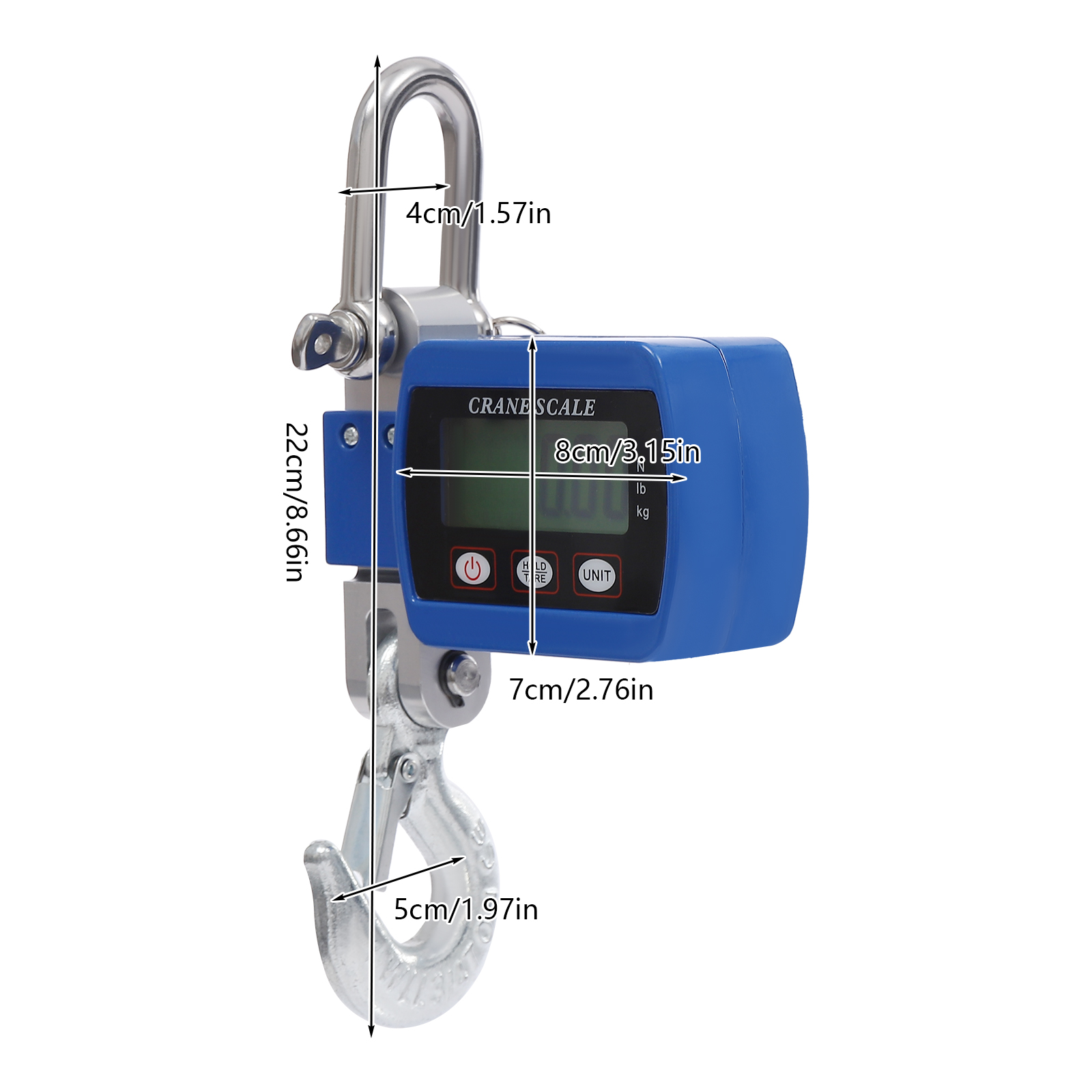 Digital crane scale, Portable mini crane scale, Hanging crane scale, Load capacity: 0.05-500kg, 22*8*5cm, Blue Digital crane scale, Portable mini crane scale, Hanging crane scale, Load capacity: 0.05-500kg, 22*8*5cm, Blue