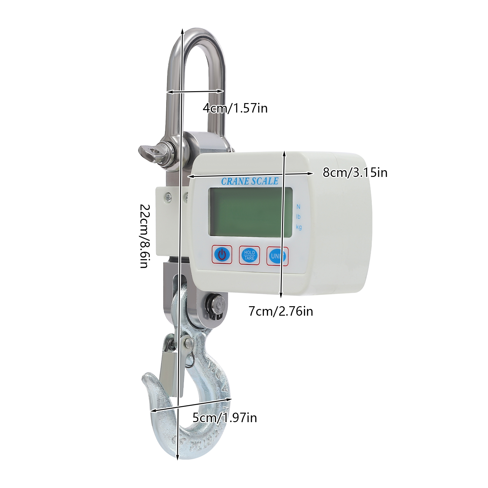 Digital Crane Scale, Portable Mini Crane Scale, Hanging Scale, Load Capacity: 0.05-500kg, 22*8*5cm, White Digital Crane Scale, Portable Mini Crane Scale, Hanging Scale, Load Capacity: 0.05-500kg, 22*8*5cm, White