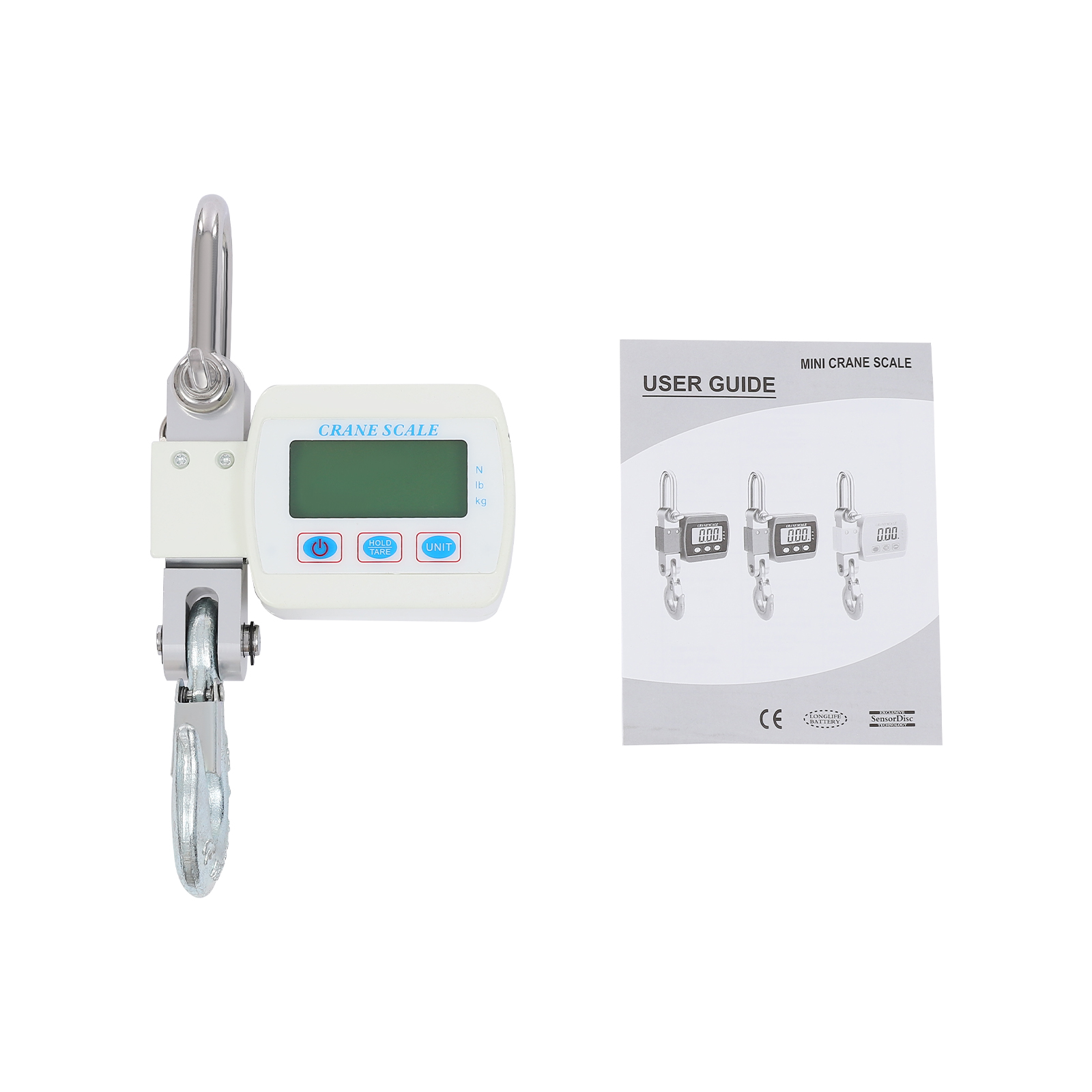 Digital Crane Scale, Portable Mini Crane Scale, Hanging Scale, Load Capacity: 0.05-500kg, 22*8*5cm, White Digital Crane Scale, Portable Mini Crane Scale, Hanging Scale, Load Capacity: 0.05-500kg, 22*8*5cm, White