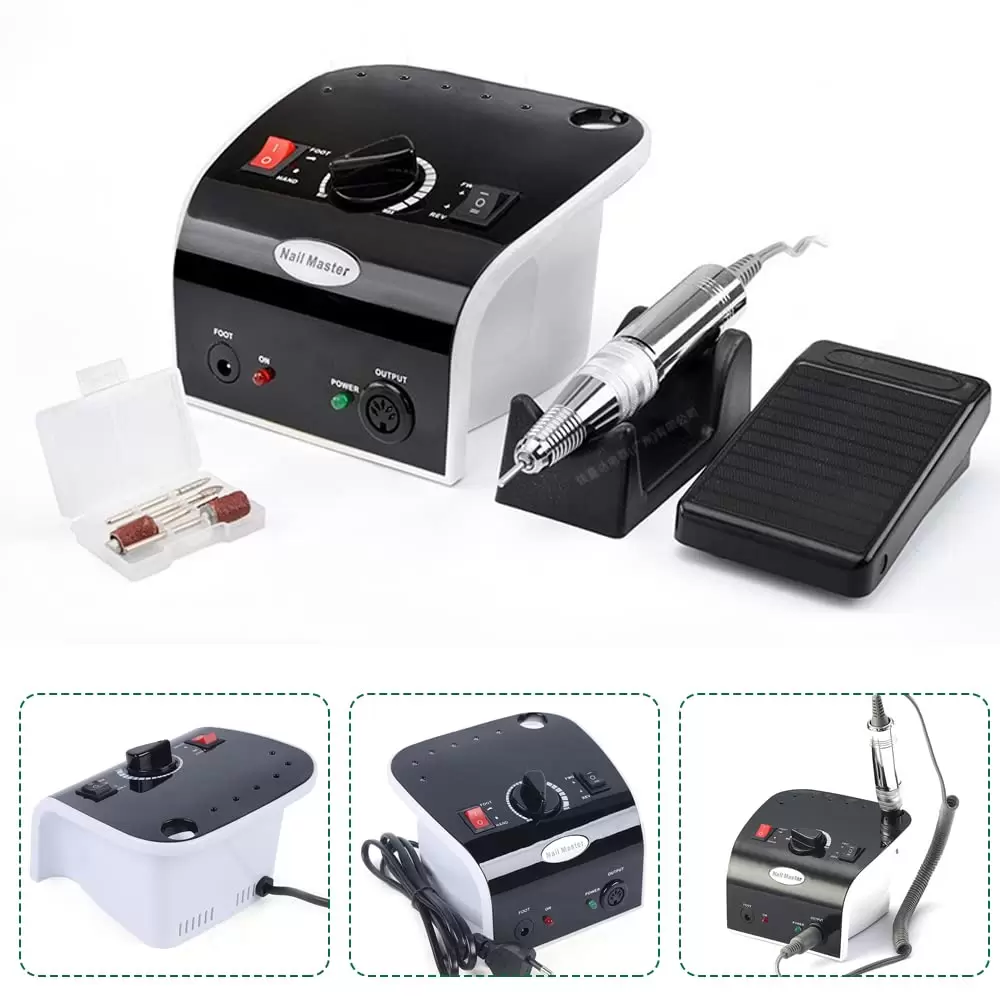 Electric Nail Drill 35000 RPM For Manicure and Nail Art Fast Heat Distribution with 4 Nail Drill Bits Long Service Life for Right-handed or Left-handed Users Electric Nail Drill 35000 RPM For Manicure and Nail Art Fast Heat Distribution with 4 Nail Drill Bits Long Service Life for Right-handed or Left-handed Users