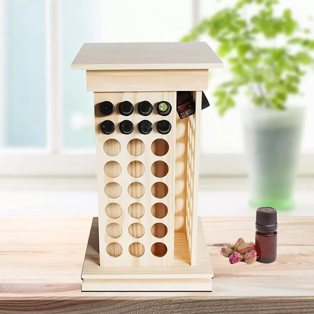 Essential Oil Storage Rack - 104 Compartments - For Displaying and Organizing - 8 Tiers - Wooden