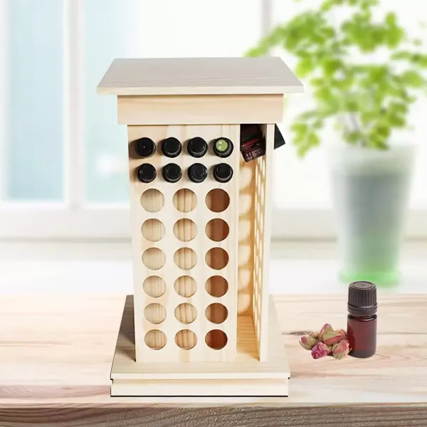 Essential Oil Storage Rack - 104 Compartments - For Displaying and Organizing - 8 Tiers - Wooden