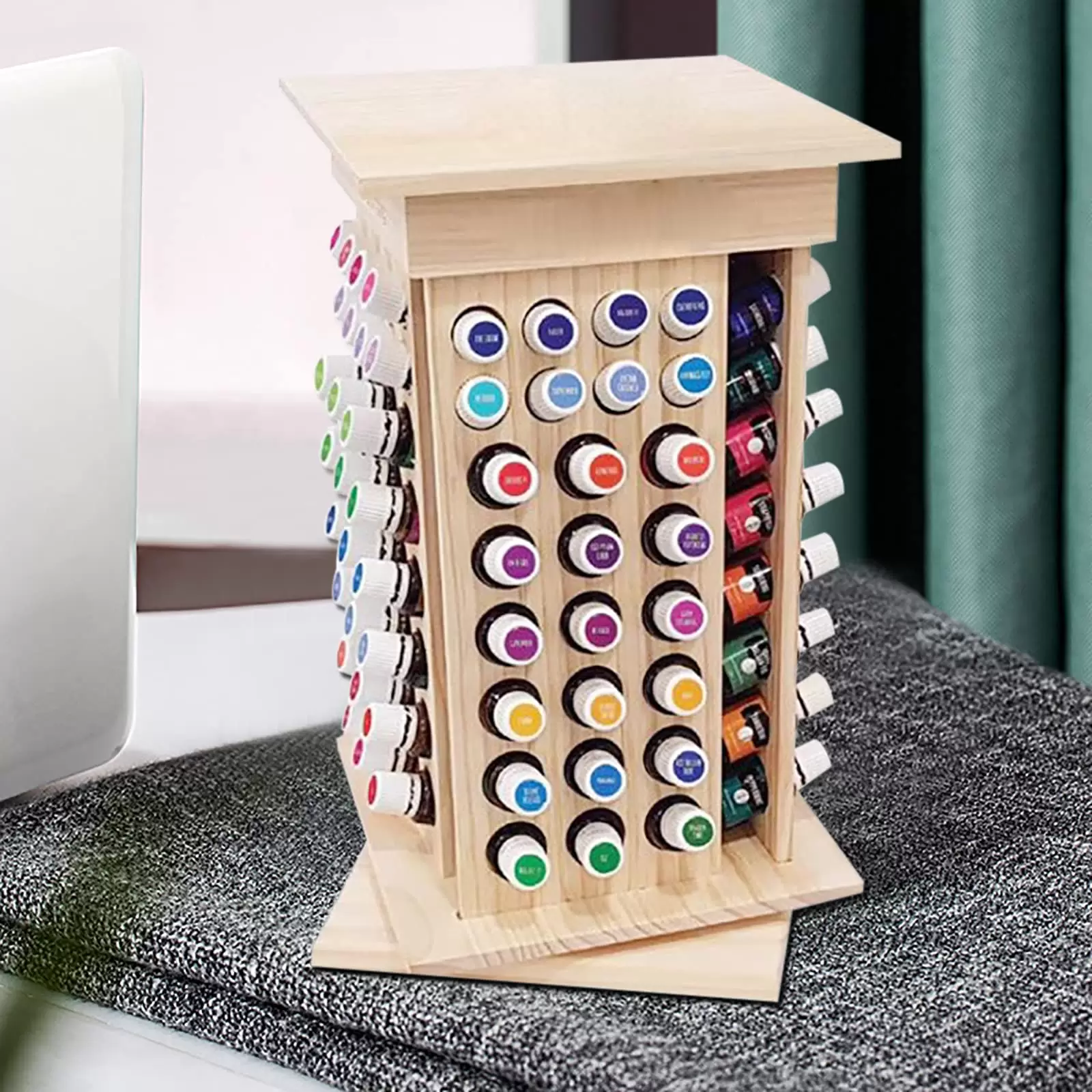 Essential Oil Storage Rack - 104 Compartments - For Displaying and Organizing - 8 Tiers - Wooden Essential Oil Storage Rack - 104 Compartments - For Displaying and Organizing - 8 Tiers - Wooden