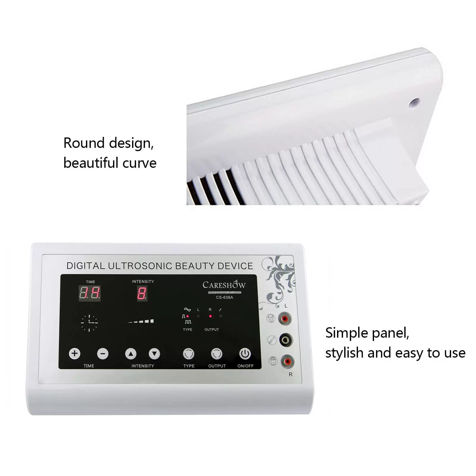 Ultrasonic Face Massager Skin Wrinkle Massager Beauty Equipment with 3 Different Beauty Probe Flat Massage Head for Home Salon Ultrasonic Face Massager Skin Wrinkle Massager Beauty Equipment with 3 Different Beauty Probe Flat Massage Head for Home Salon