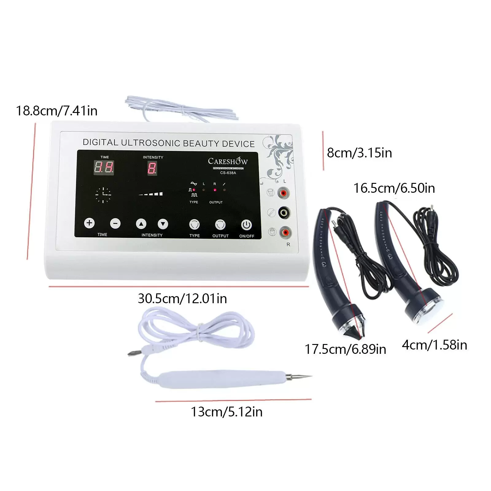 Ultrasonic Face Massager Skin Wrinkle Massager Beauty Equipment with 3 Different Beauty Probe Flat Massage Head for Home Salon Ultrasonic Face Massager Skin Wrinkle Massager Beauty Equipment with 3 Different Beauty Probe Flat Massage Head for Home Salon