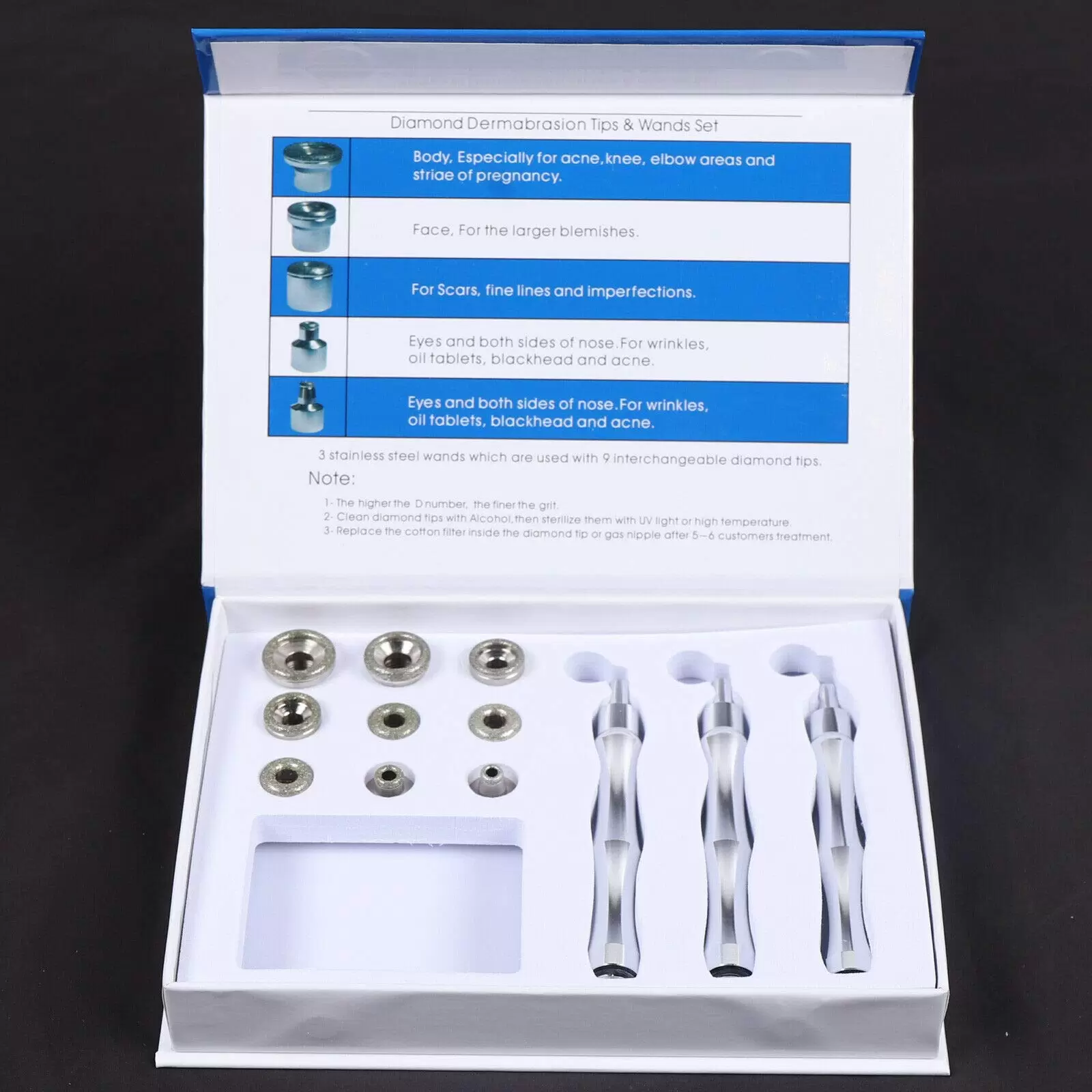 Diamond dermabrasion machine for skin rejuvenation for home and salon