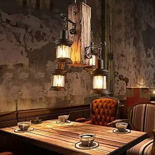 Retro Industrial Loft Bar Pendant Lamp 4 Lights Decorative Vintage Chandelier for Living Room Retro Industrial Loft Bar Pendant Lamp 4 Lights Decorative Vintage Chandelier for Living Room