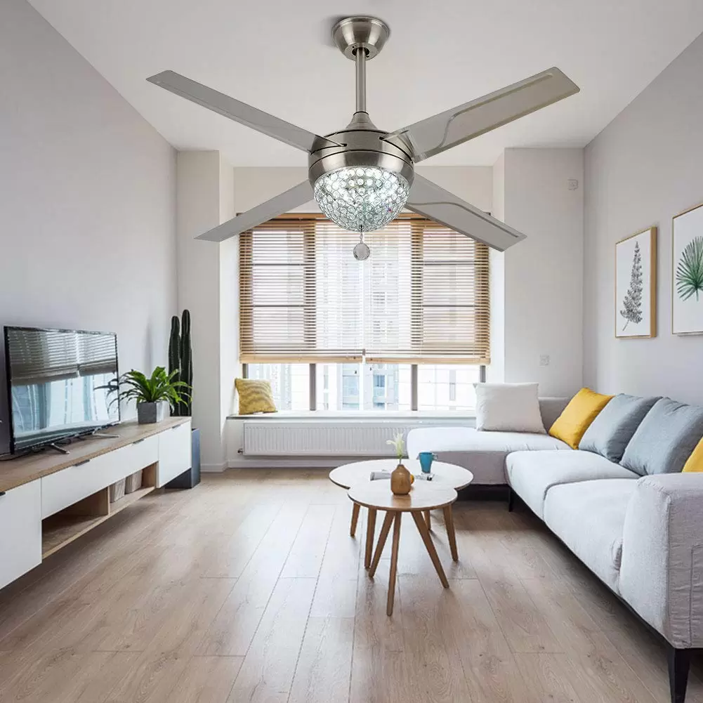 Modern ceiling fan with lighting and remote control 44" dimmable LED 220 V