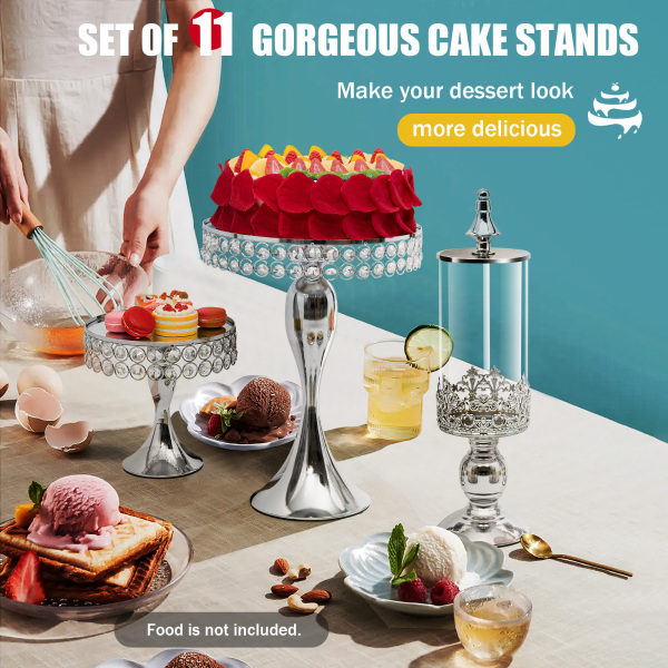 11PCS Cake Stand,premium Removable Cake Tray, For Wedding Party, Cupcakes, Desserts, Afternoon Tea