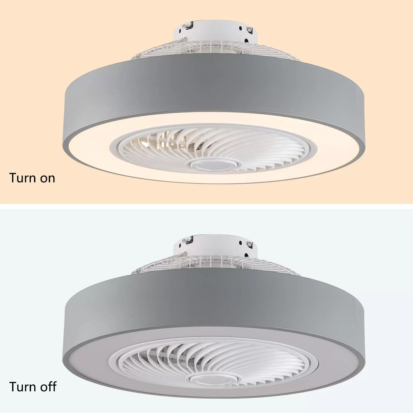 LED Ceiling Fan Two Colors Dimmable with Remote Control Nursery Bedroom Office Lighting Ceiling Lamp (Gray) Gray Color Dimming European Regulation LED Ceiling Fan Two Colors Dimmable with Remote Control Nursery Bedroom Office Lighting Ceiling Lamp (Gray) Gray Color Dimming European Regulation