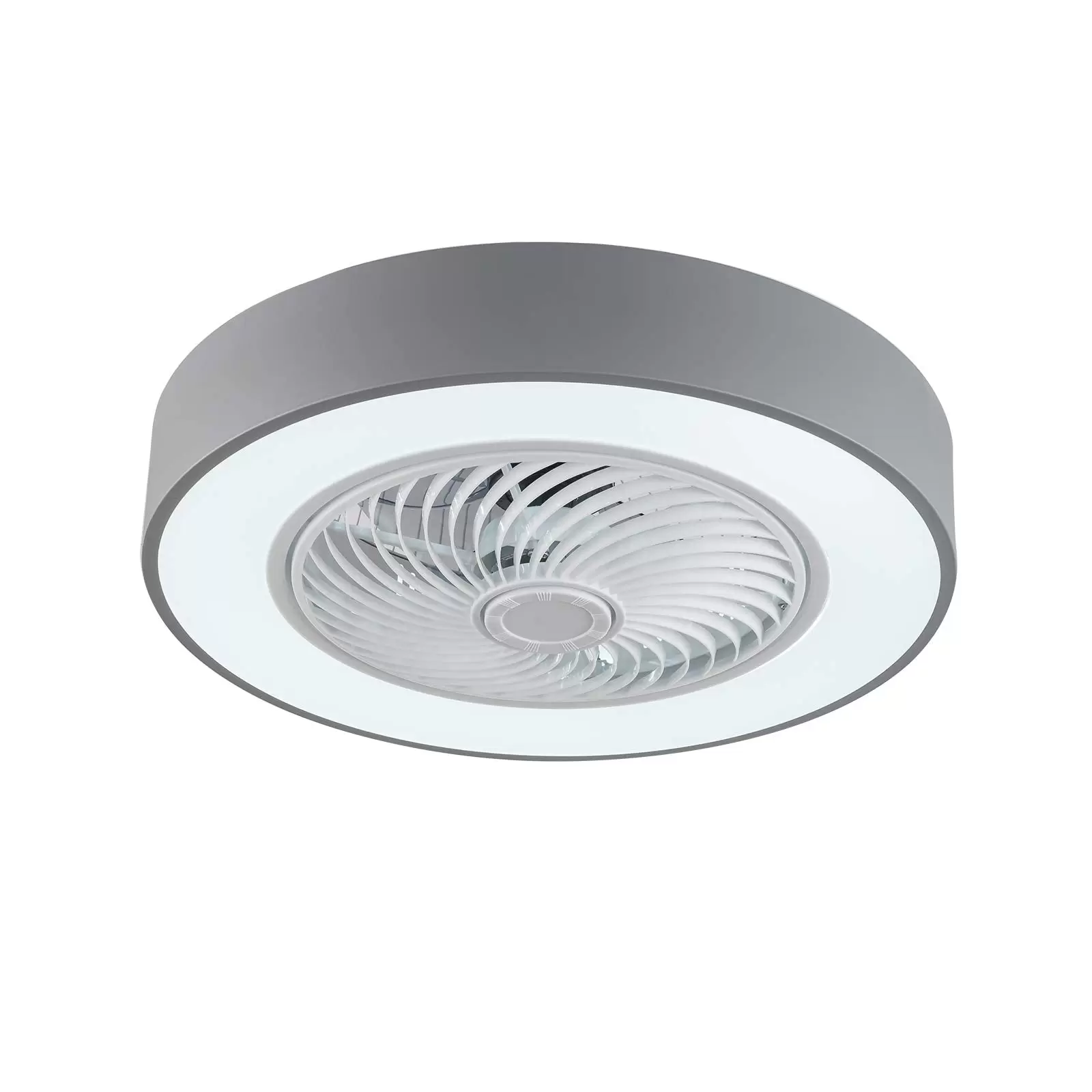 LED Ceiling Fan Two Colors Dimmable with Remote Control Nursery Bedroom Office Lighting Ceiling Lamp (Gray) Gray Color Dimming European Regulation