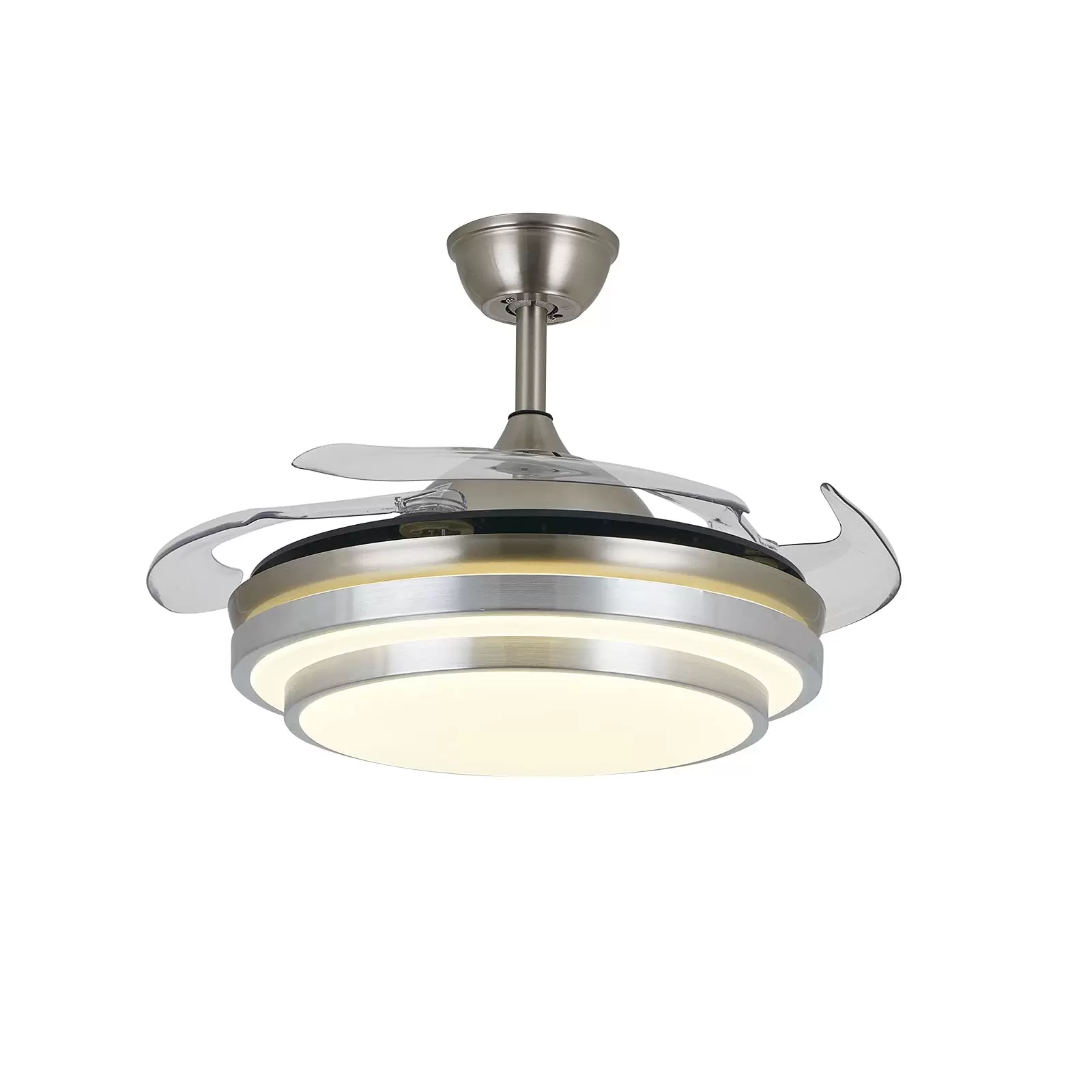 36" Ceiling Fan with Lighting Invisible Remote Control 4 Retractable Blade Fan for Dining Room