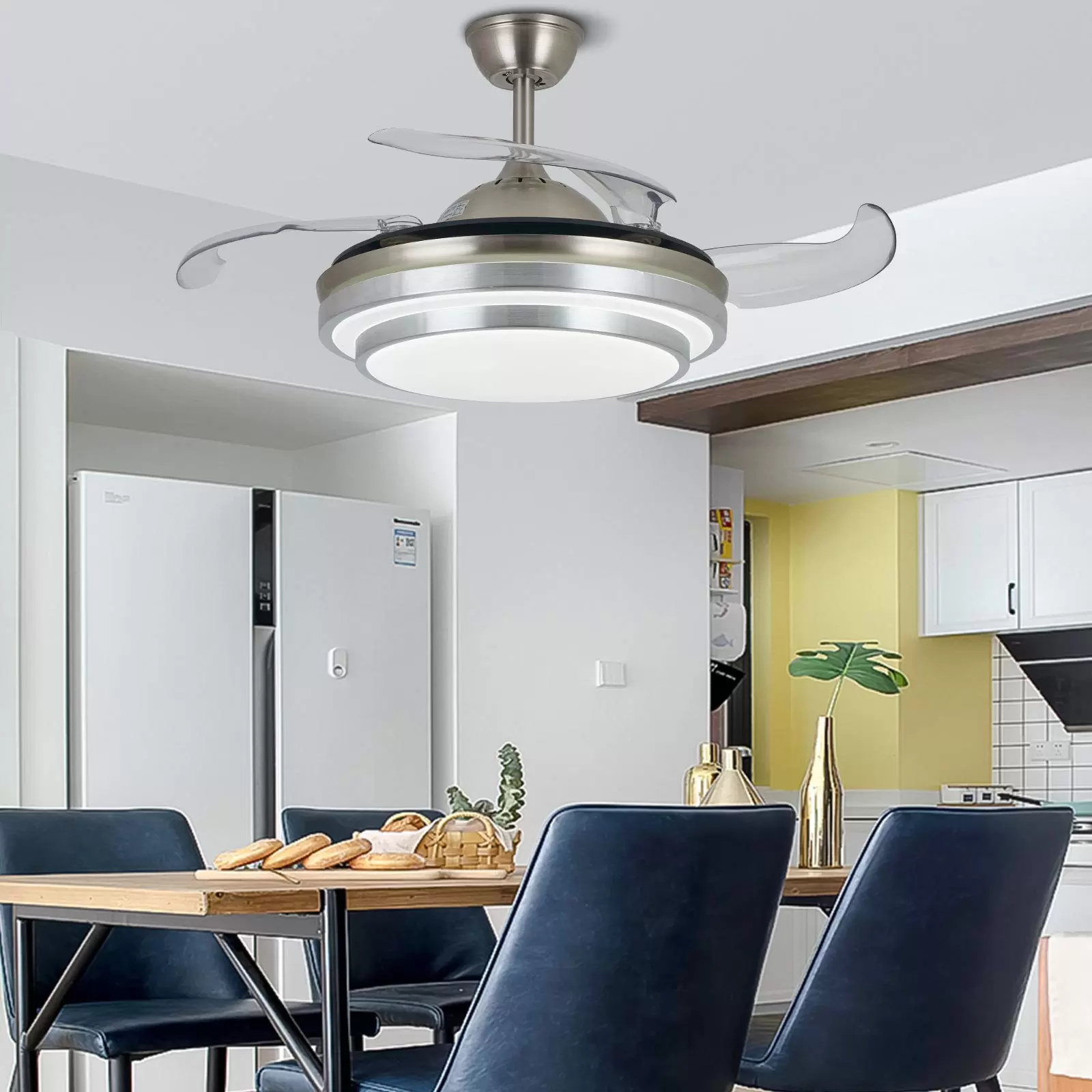 36" Ceiling Fan with Lighting Invisible Remote Control 4 Retractable Blade Fan for Dining Room 36" Ceiling Fan with Lighting Invisible Remote Control 4 Retractable Blade Fan for Dining Room