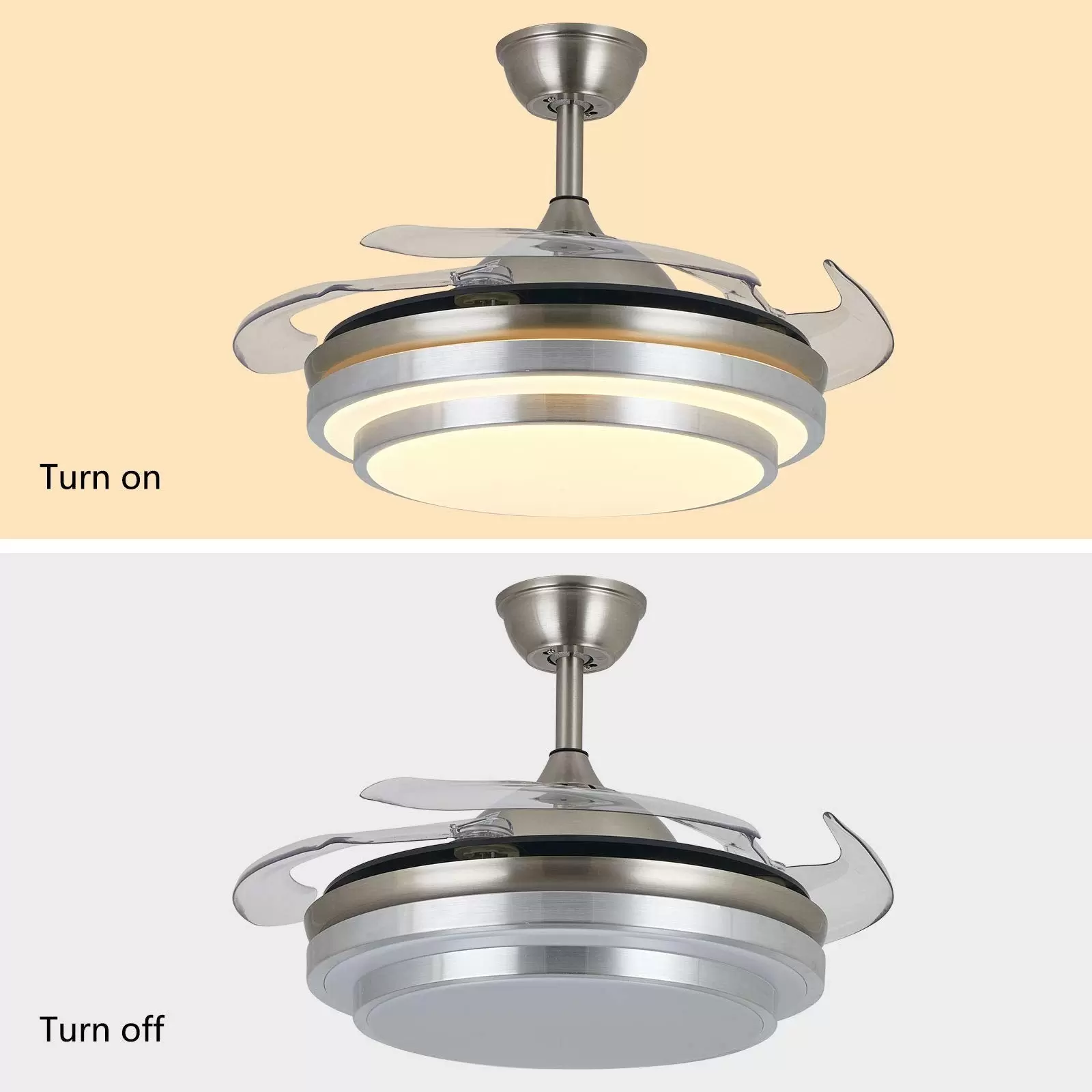 36" Ceiling Fan with Lighting Invisible Remote Control 4 Retractable Blade Fan for Dining Room 36" Ceiling Fan with Lighting Invisible Remote Control 4 Retractable Blade Fan for Dining Room