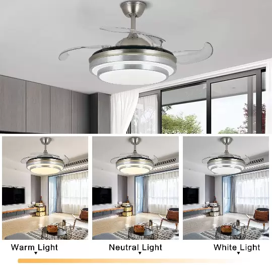 36" Ceiling Fan with Lighting Invisible Remote Control 4 Retractable Blade Fan for Dining Room 36" Ceiling Fan with Lighting Invisible Remote Control 4 Retractable Blade Fan for Dining Room