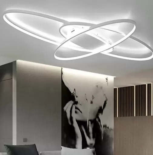 LED Ceiling Light for Bedroom - 95 x 65 cm - White - Dimmable with Remote Control