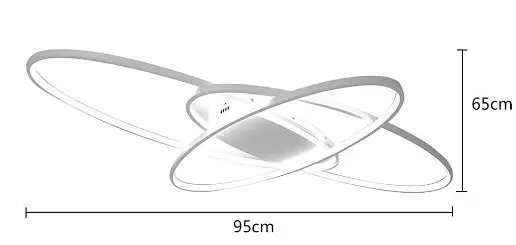 LED Ceiling Light for Bedroom - 95 x 65 cm - White - Dimmable with Remote Control