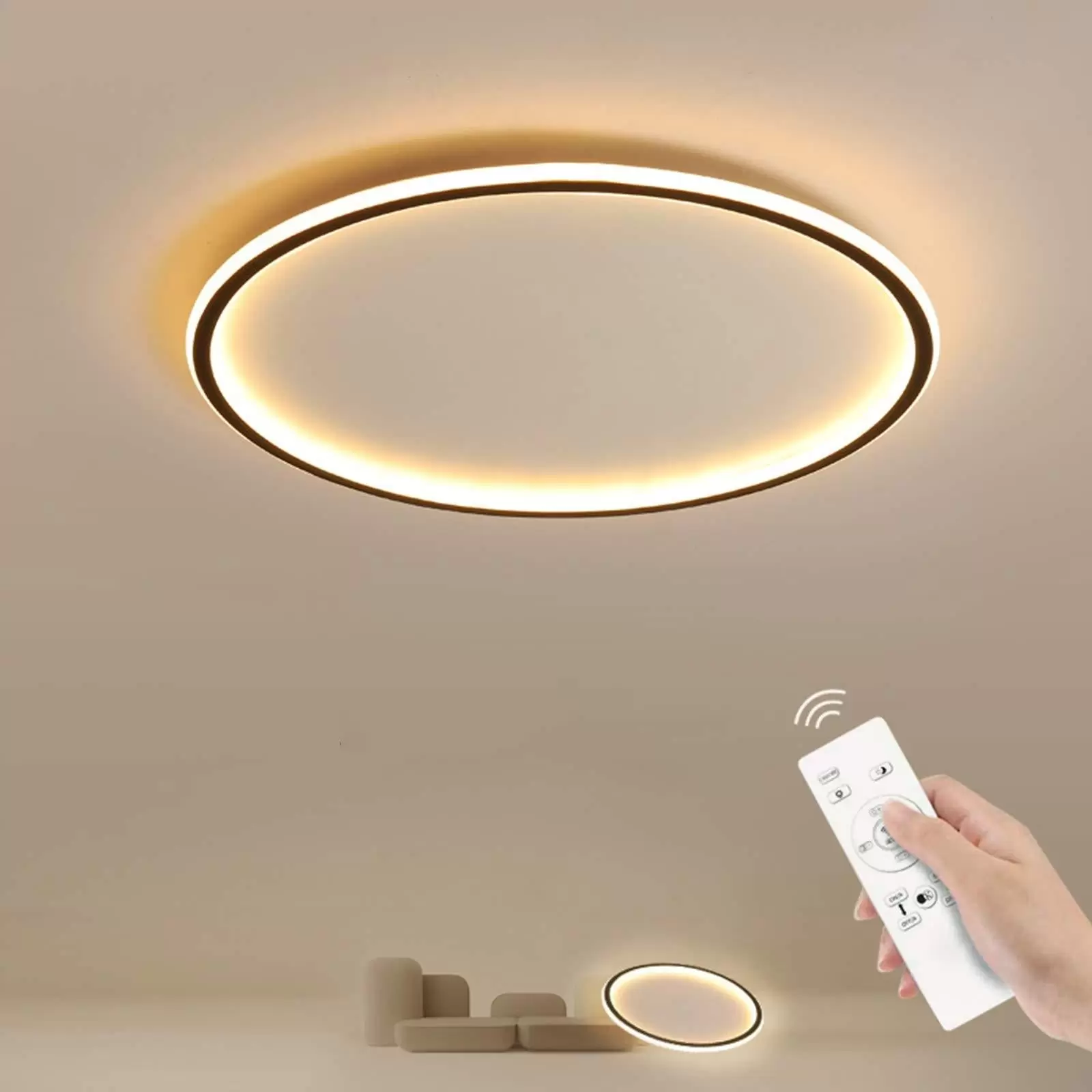 LED ceiling light - 45 W - round ceiling light - dimmable remote control