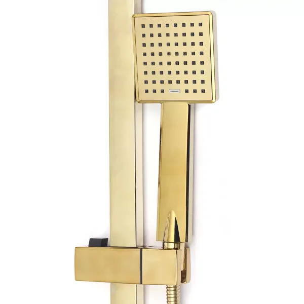 Shower System Faucets Rain Shower Shower Set with Hand Shower Shower Bar Brass 9x9"
