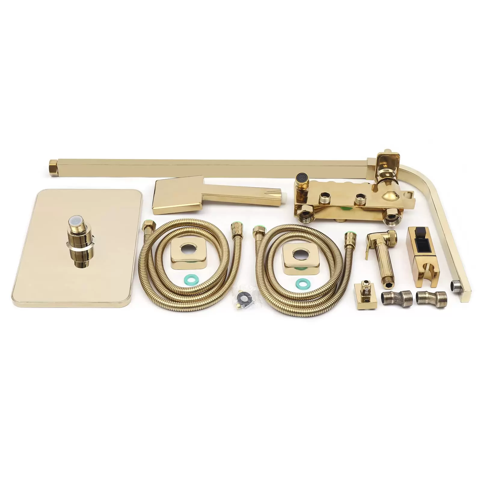 Shower System Faucets Rain Shower Shower Set with Hand Shower Shower Bar Brass 9x9" Shower System Faucets Rain Shower Shower Set with Hand Shower Shower Bar Brass 9x9"