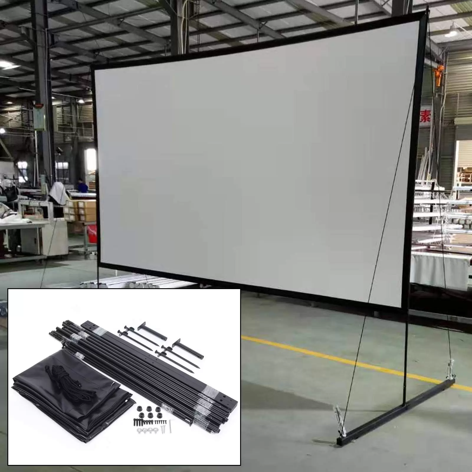 150 Inch Projection Screen with Stand, Portable Projection Screen 16:9 HD 4K Indoor Outdoor Projection Screen 150 Inch Projection Screen with Stand, Portable Projection Screen 16:9 HD 4K Indoor Outdoor Projection Screen