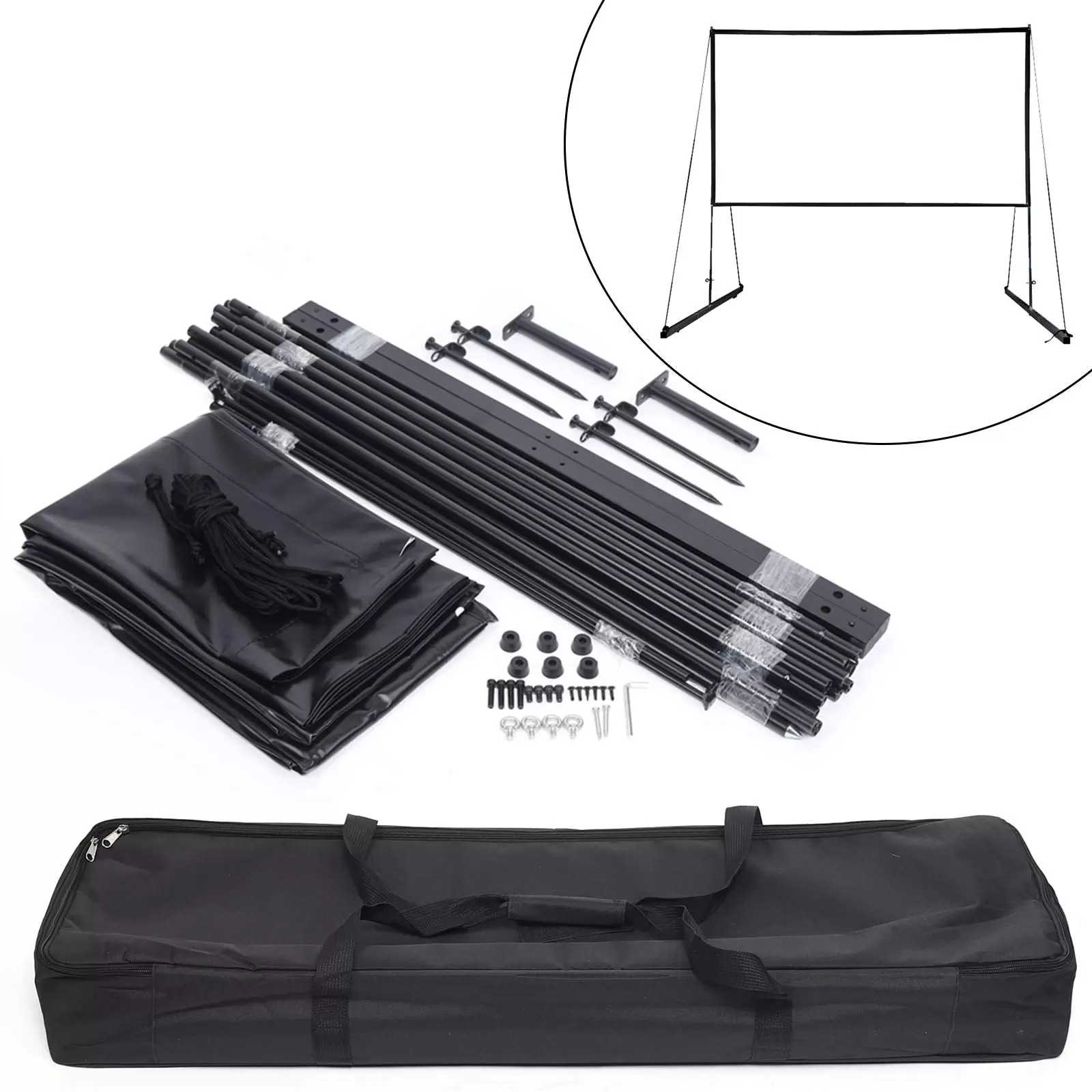 150 Inch Projection Screen with Stand, Portable Projection Screen 16:9 HD 4K Indoor Outdoor Projection Screen 150 Inch Projection Screen with Stand, Portable Projection Screen 16:9 HD 4K Indoor Outdoor Projection Screen