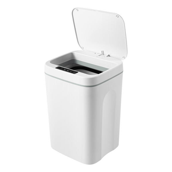 4.23gal Automatic Trash Smart Sensing Trash Can Battery Placed in the Kitchen Bedroom Bathroom Living Room 9.1*8.7*13.8in White