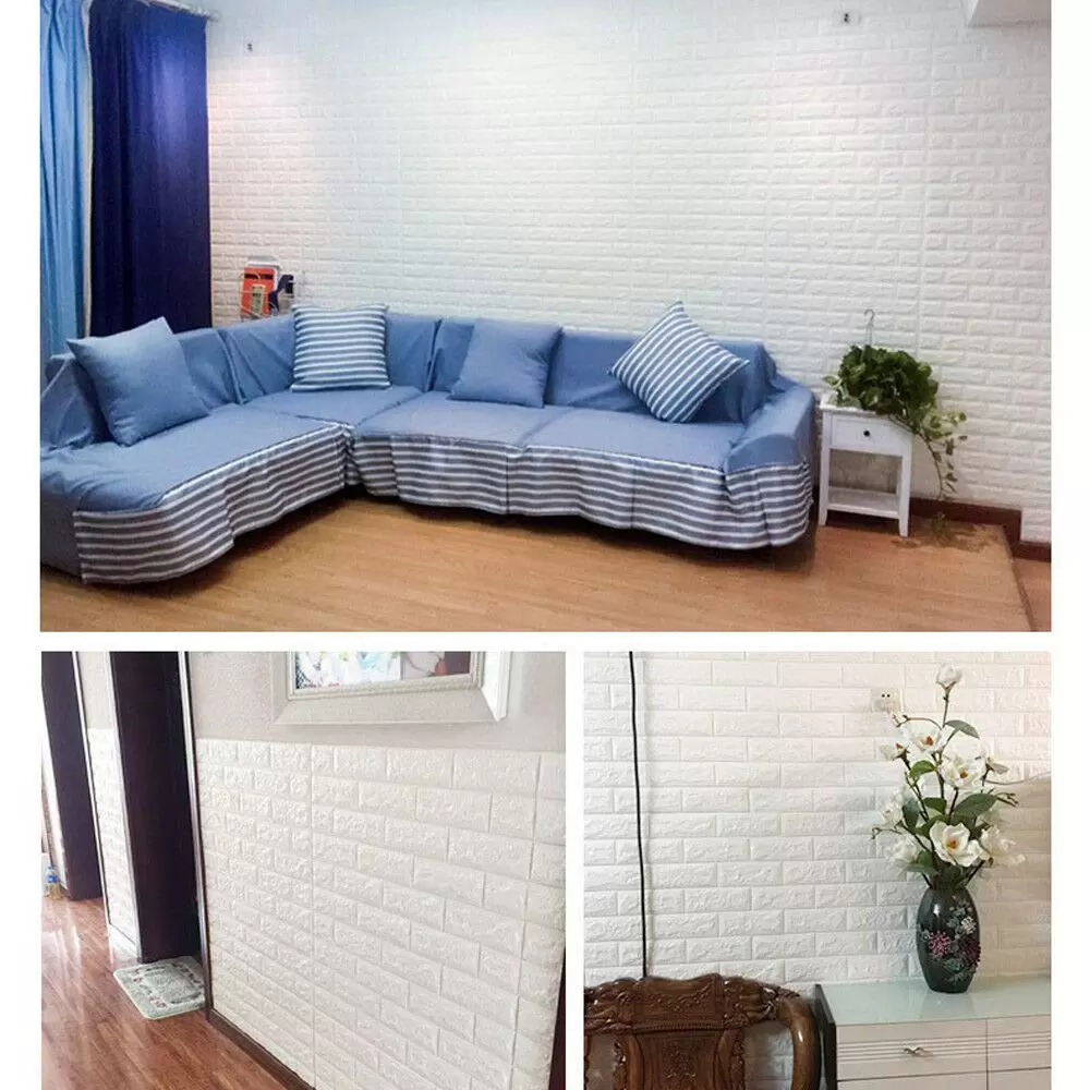 3D PE Foam Wall Paper Self-Adhesive Soft Anti-Collision Wall Decor for Bathroom Balcony Kitchen 70x77cm 3D PE Foam Wall Paper Self-Adhesive Soft Anti-Collision Wall Decor for Bathroom Balcony Kitchen 70x77cm