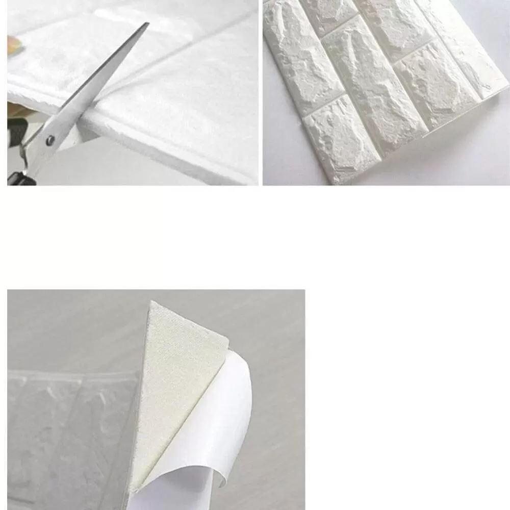 3D PE Foam Wall Paper Self-Adhesive Soft Anti-Collision Wall Decor for Bathroom Balcony Kitchen 70x77cm 3D PE Foam Wall Paper Self-Adhesive Soft Anti-Collision Wall Decor for Bathroom Balcony Kitchen 70x77cm