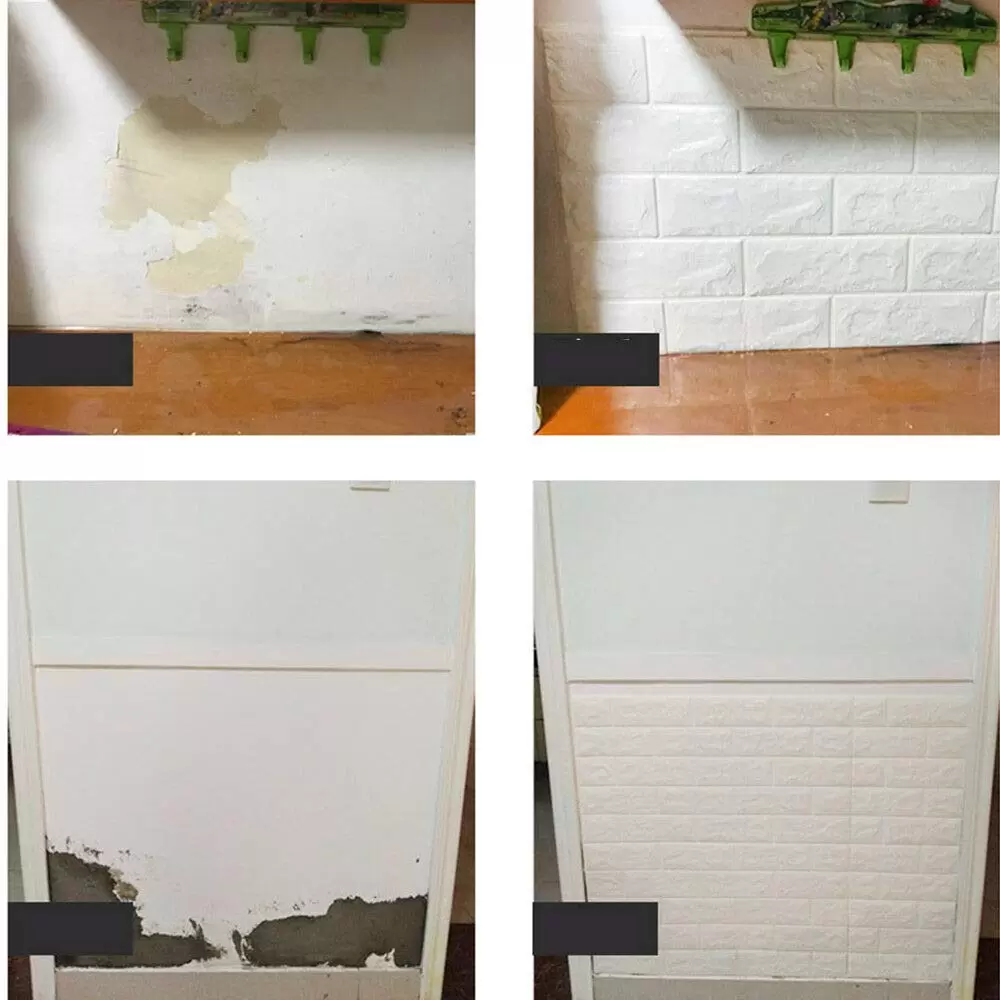 3D PE Foam Wall Paper Self-Adhesive Soft Anti-Collision Wall Decor for Bathroom Balcony Kitchen 70x77cm 3D PE Foam Wall Paper Self-Adhesive Soft Anti-Collision Wall Decor for Bathroom Balcony Kitchen 70x77cm