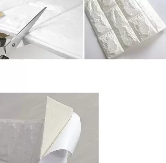 3D PE Foam Wall Paper Self-Adhesive Soft Anti-Collision Wall Decor for Bathroom Balcony Kitchen 70x77cm