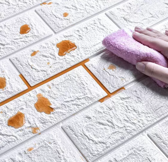 3D PE Foam Wall Paper Self-Adhesive Soft Anti-Collision Wall Decor for Bathroom Balcony Kitchen 70x77cm