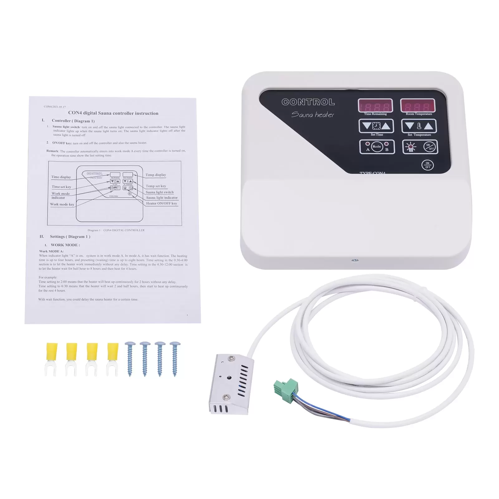Control Unit Sauna Heater Control Unit 3-9KW 40-105℃ 220V-245V Control Unit Sauna Heater Control Unit 3-9KW 40-105℃ 220V-245V