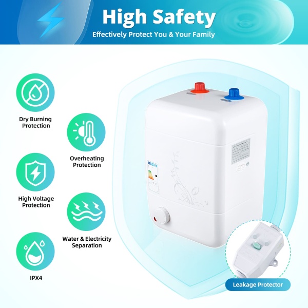 8 Liters Compact Electrical Appliances-plug and Play Suitable for Under the Sink Separated Water Constant Temperature No Dripping Electric Water Heater