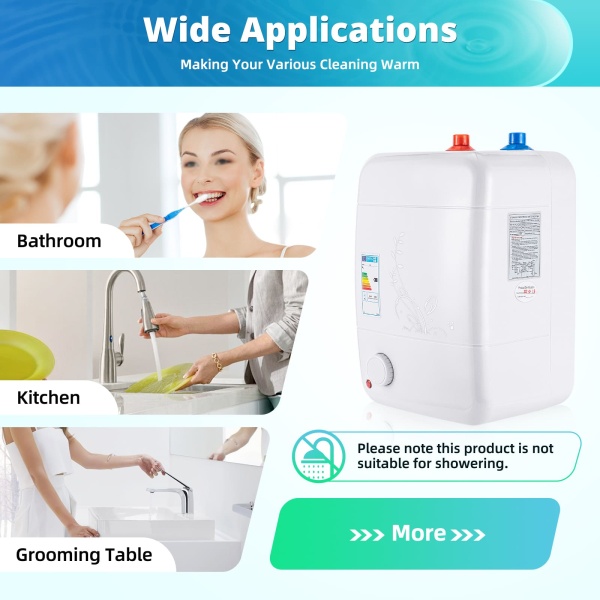 8 Liters Compact Electrical Appliances-plug and Play Suitable for Under the Sink Separated Water Constant Temperature No Dripping Electric Water Heater