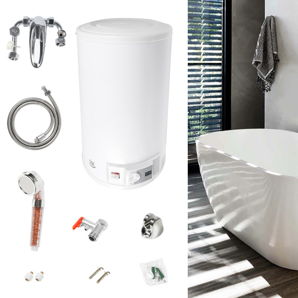 50l/80l 2kw Electric Water Heater With Shower Kit And Hose - Water Temperature Range 30-75°c High-quality Materials Instant Electric Water Heater Hot Water 50l/80l 2kw Electric Water Heater With Shower Kit And Hose - Water Temperature Range 30-75°c High-quality Materials Instant Electric Water Heater Hot Water