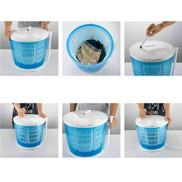 Portable Mini Traveling Outdoor Compact Spin Dryer Mini Manual Washing Machine 2 in 1 Outdoor Compact Washer Dryer for Dorms Apartments Camping Travel