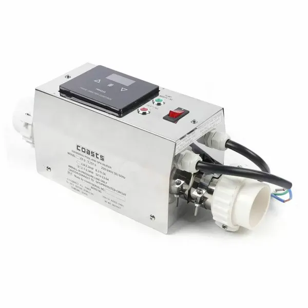 Swimming Pool Heat Pump, 3 kW, Stainless Steel, Electric Swimming Pool Heater, 3 kW Thermostat