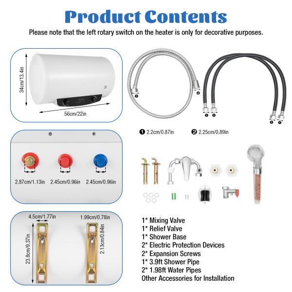 35L Digital Display Electric Water Heater Electric Water Heater Electric Hot Water Tank for Kitchen Bathroom Laundry Salon Garage White 2000W