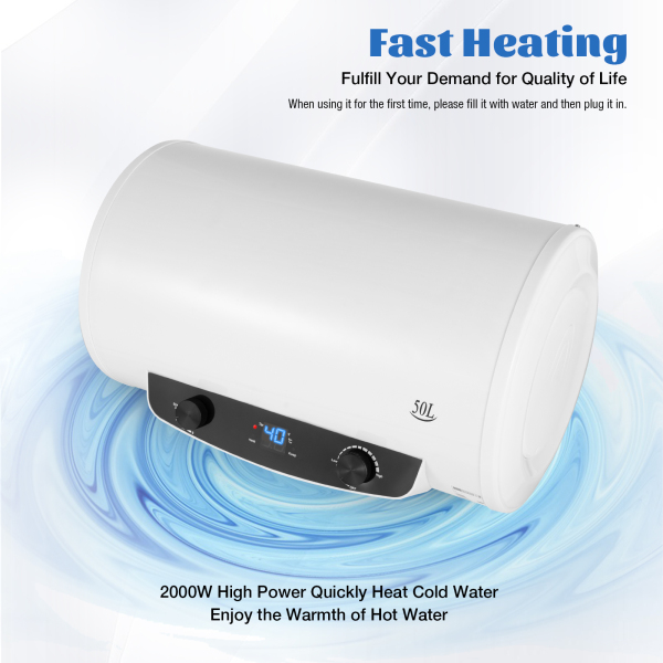 35L Digital Display Electric Water Heater Electric Water Heater Electric Hot Water Tank for Kitchen Bathroom Laundry Salon Garage White 2000W
