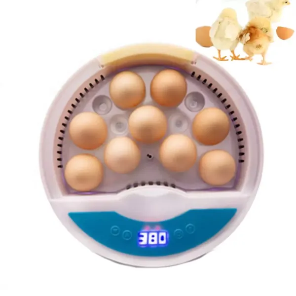 Fully Automatic 9 Egg Incubator with LED Temperature Display and Humidity Regulation for Poultry Eggs