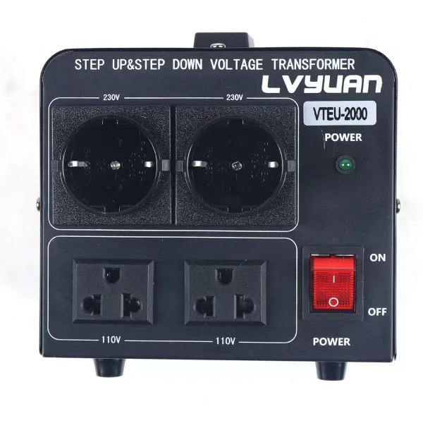 2000W Voltage Converter Heavy Duty Voltage Transformer Step-up Down 110V 230V with Multiple Plugs and Overload Protection 2000W Voltage Converter Heavy Duty Voltage Transformer Step-up Down 110V 230V with Multiple Plugs and Overload Protection