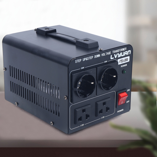 2000W Voltage Converter Heavy Duty Voltage Transformer Step-up Down 110V  230V  with Multiple Plugs and Overload Protection