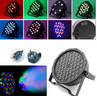RibasuBB LED Par Spotlight, 162 W 54 LED RGB Stage Light 7CH DMX PAR Can Light Club Disco Party DJ Show Light