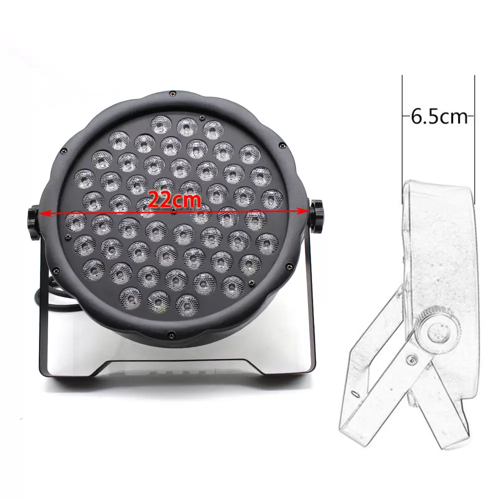 RibasuBB LED Par Spotlight, 162 W 54 LED RGB Stage Light 4&8CH DMX PAR Can Light Club Disco Party DJ Show Light RibasuBB LED Par Spotlight, 162 W 54 LED RGB Stage Light 4&8CH DMX PAR Can Light Club Disco Party DJ Show Light